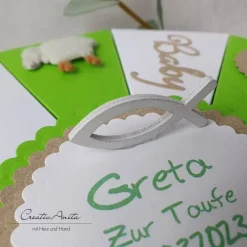 Schachteltorte Torte BABY GRÜN-WEISS Taufe Geburt