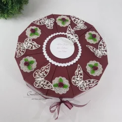 Schachteltorte Torte ROMANTISCH bordeaux Geldgeschenk