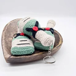 Schaumwein Schlüsselanhänger aus Baumwolle Stoff Schlüsselband JGA Geschenk Schaumwein Liebhaber Prosecco