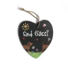 Schieferherz Türschild "Sind Gassi" – handbemalt, personalisierbar, wetterfest, dekorativ