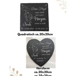 Schieferplatte, Gedenkstein für Sternenkinder, Grabschmuck personalisiert, Gedenktafel, ab 20cm