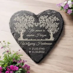 Schieferplatte, Gedenkstein , Grabschmuck personalisiert, Gedenktafel, ab 20cm