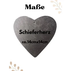 Schieferplatte Herz, Grabschmuck personalisiert, Gedenktafel, Baum, 10cm - 25cm