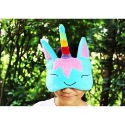 Schlafmaske, Schlafbrille einhorn blau türkis Regenbogen unicorn frauen kinder Reise-Zubehör Reise-Accessoire Spa-maske