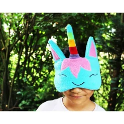Schlafmaske, Schlafbrille einhorn blau türkis Regenbogen unicorn frauen kinder Reise-Zubehör Reise-Accessoire Spa-maske