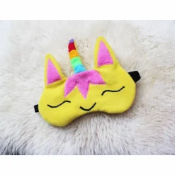 Schlafmaske, Schlafbrille einhorn gelb Regenbogen unicorn frauen kinder Reise-Zubehör Reise-Accessoire Spa-maske Augenbi