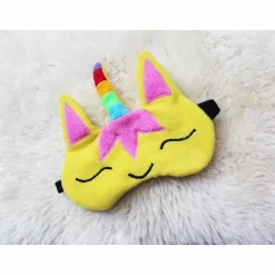 Schlafmaske, Schlafbrille einhorn gelb Regenbogen unicorn frauen kinder Reise-Zubehör Reise-Accessoire Spa-maske Augenbi