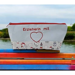 Schlampermäppchen "Erzieherin mit Herz", Federmäppchen, Stifte Mäppchen maritim