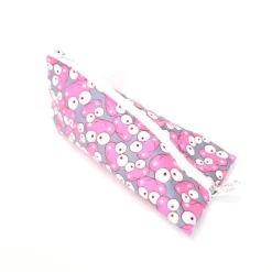 Schlampermäppchen, Federmäppchen rosa mit Frösche, dreieckig