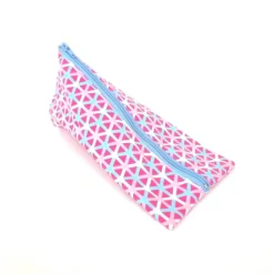 Schlampermäppchen, Federmäppchen rosa/ blau dreieckig