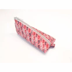 Schlampermäppchen, Federmäppchen rosa geblümt, dreieckig