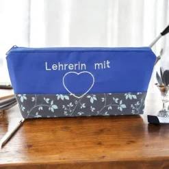 Schlampermäppchen "Lehrerin mit Herz", Federmäppchen, Stifte Mäppchen