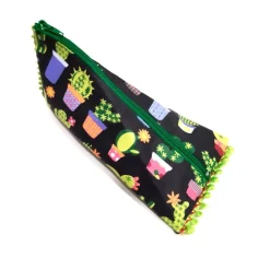 Schlampermäppchen mit Kaktus Motiv, Federmäppchen dreieckig