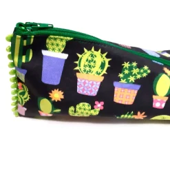 Schlampermäppchen mit Kaktus Motiv, Federmäppchen dreieckig