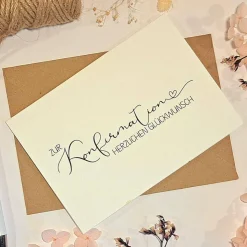 Schlichte Konfirmationskarte A6 – Minimalistische Glückwunschkarte mit Umschlag | Stilvolle Karte zur Konfirmation