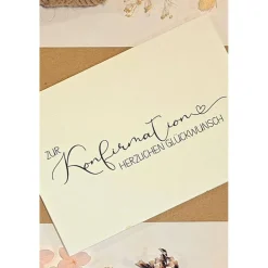 Schlichte Konfirmationskarte A6 – Minimalistische Glückwunschkarte mit Umschlag | Stilvolle Karte zur Konfirmation