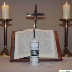 Schlichte Trauerkerze in elfenbein 