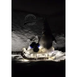 Schlitten Wichtel Advent Weihnachten Winter Holz Blau / Grau