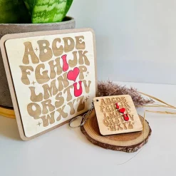 Schlüsselanhänger - ABC - Valentinstag - Liebe - Holz