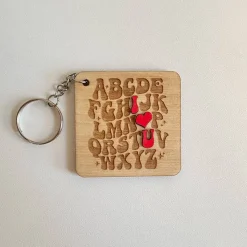 Schlüsselanhänger - ABC - Valentinstag - Liebe - Holz