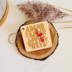 Schlüsselanhänger - ABC - Valentinstag - Liebe - Holz