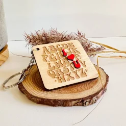 Schlüsselanhänger - ABC - Valentinstag - Liebe - Holz
