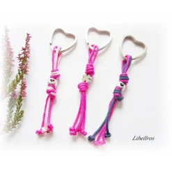 Schlüsselanhänger aus Segelseil/Segeltau mit Herz,Kleeblatt aus 6 Farben wählbar - Geschenk,Glücksbringer