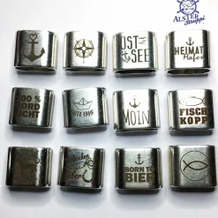 Schlüsselanhänger aus Tau versilberter Slider - mehrere Farben