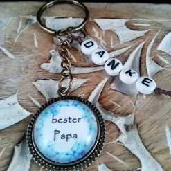 Schlüsselanhänger Cabochon 20mm bester Papa Danke
