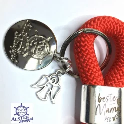 Schlüsselanhänger Echt-Silber 925 Ring - zum Muttertag - personalisiert