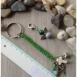 Schlüsselanhänger 'Glaube, Liebe, Hoffnung' mit Engelcharm