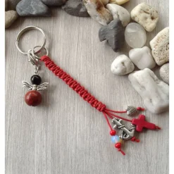 Schlüsselanhänger 'Glaube, Liebe, Hoffnung' mit Engelcharm