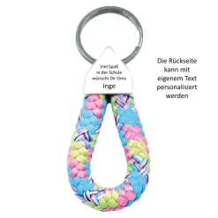 Schlüsselanhänger Schulkind mit Name personalisiert, Glücksbringer Schulranzen/Rucksack, Nr. 1, 7cm