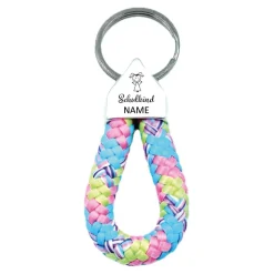 Schlüsselanhänger Schulkind mit Name personalisiert, Glücksbringer Schulranzen/Rucksack, Nr. 1, 7cm