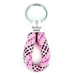 Schlüsselanhänger Schulkind mit Name personalisiert, Glücksbringer Schulranzen/Rucksack, Nr. 1, 7cm