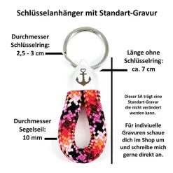 Schlüsselanhänger Schulkind mit Name personalisiert, Glücksbringer Schulranzen/Rucksack, Nr. 1, 7cm