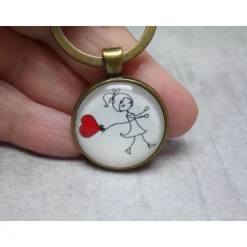 Schlüsselanhänger Set Paar Herz – Lustiges Geschenk für Verliebte & Paare mit Humor