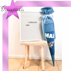 Schültüte / Zuckertüte 70 cm Hai - individuell / + Innenkissen