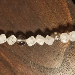 Schmuckset Kette mit Ohrringen Bergkristall-Würfel gecrasht