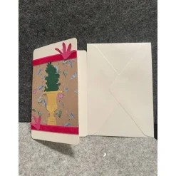 Schöne Grußkarte, Handarbeit mit Umschlag, Motiv Blumen