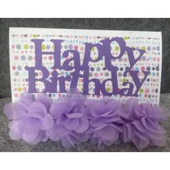 Schöne Grußkarte, Happy Birthday, Blumen, Handarbeit mit Umschlag