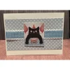 Schöne Karte mit Katze, Handarbeit mit Umschlag