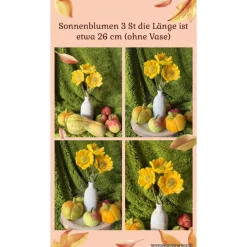 Schöne Sonnenblume Sonnenblumenstrauß Wollfilz Herbstdeko Erntedankfest