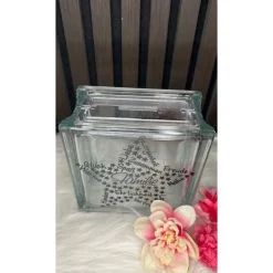 Schöne Spardose Familie Motiv Glasbaustein Glasbaustein-Spardose klein