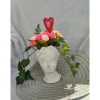 Schöne Tischdeko Dekoration haltbar m. Rosenstrauss 20cm
