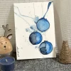 Schöne Weihnachtskarte mit Weihnachtskugeln - Abstrakt - handgemalte Karte (A6) mit hochwertigen Aquarellfarben