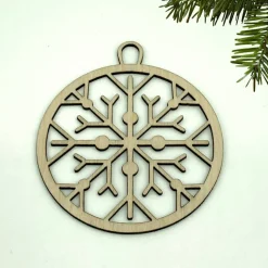 Schneeflocke – Geschenkanhänger & Christbaumanhänger aus Holz, lasergeschnitten, Weihnachtsanhänger