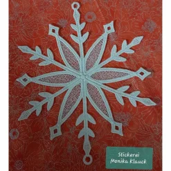 Schneeflocke, cremeweiß , gestickt in Lace-Stickerei