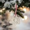 Schneeflocke, Keramik Weihnachten, Christbaumschmuck, Wohndeko