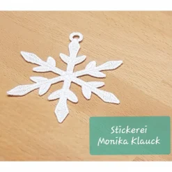 Schneeflocke, weiß, gestickt in Lace-Stickerei